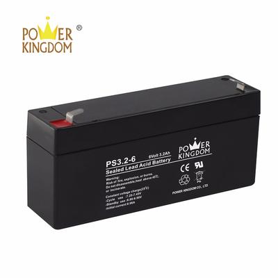 12 months warranty power kingdom 6v 3.2ah lead acid rechargeable battery