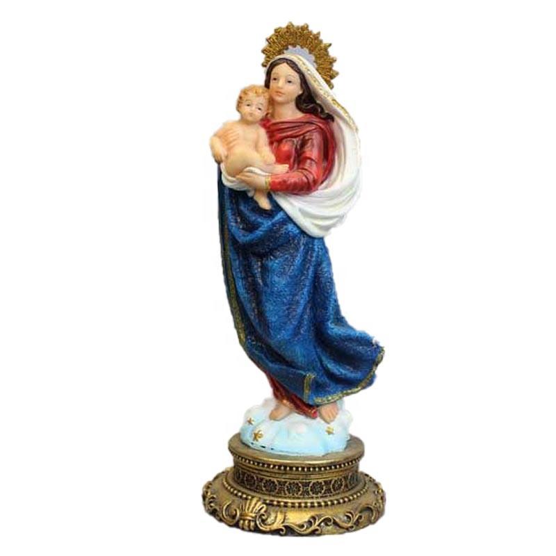 Handmade resin religious holy lady w/baby figurine for souvenir decoration