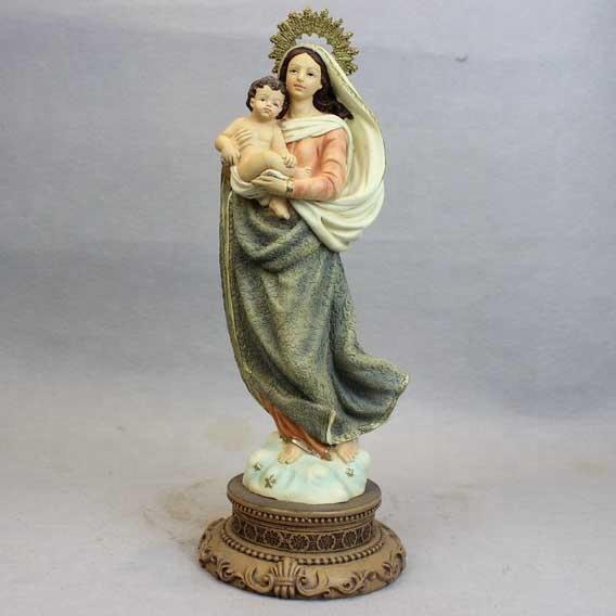 Handmade resin religious holy lady w/baby figurine for souvenir decoration