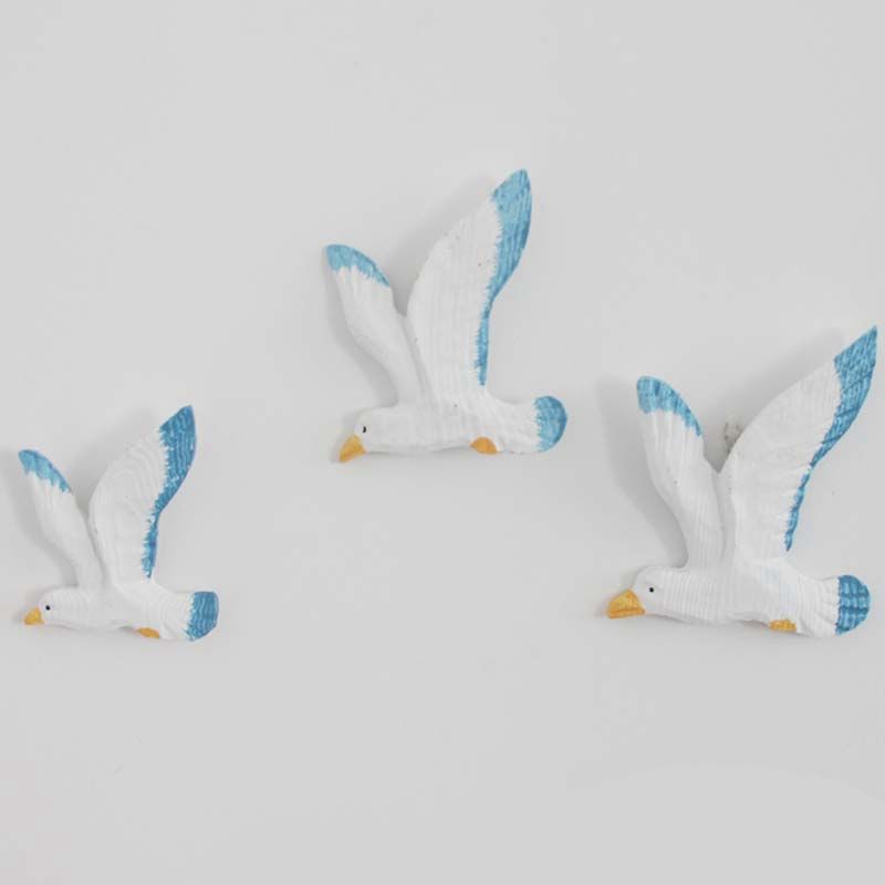 3Pcs/Set French style Resin Seagull Different Size Wall Decorations Handmade Wall Hanging For Mediterranean Home Decor
