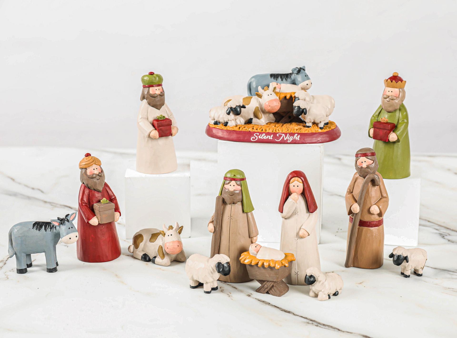 Custom Handmade Mini Baby Jesus Statues Catholic Resin Craft Christmas Nativity Set Figurines for Religious Gift Home Decoration