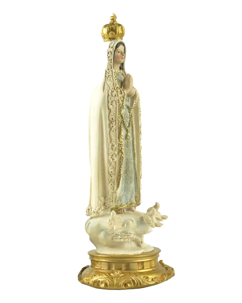 Stock Products Polyresin Our Lady Of Fatima w/ Crown Praying Statue for Decoration