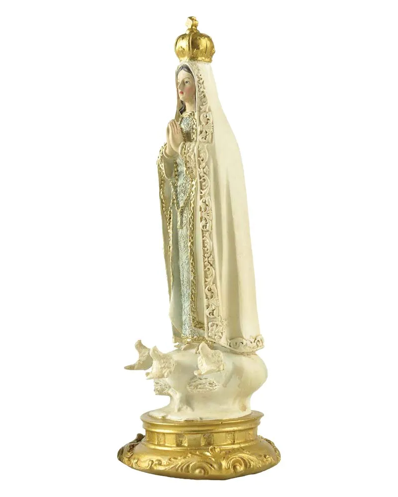 Stock Products Polyresin Our Lady Of Fatima w/ Crown Praying Statue for Decoration
