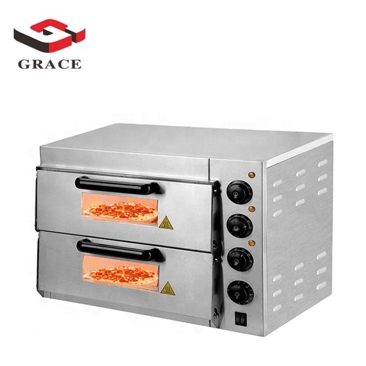 Grace Commercial Kitchen Bread Bakery Equipment Double Layer Electric Pizza Oven