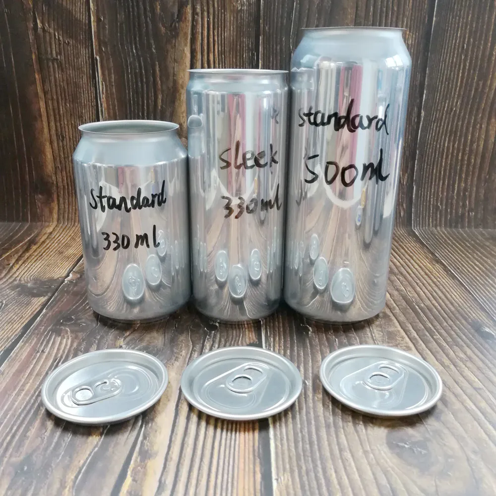 Wholesale food grade empty blank Aluminum Can sleek 330ml 330ml and 500mlWithout Print for Craft Beer Brewery