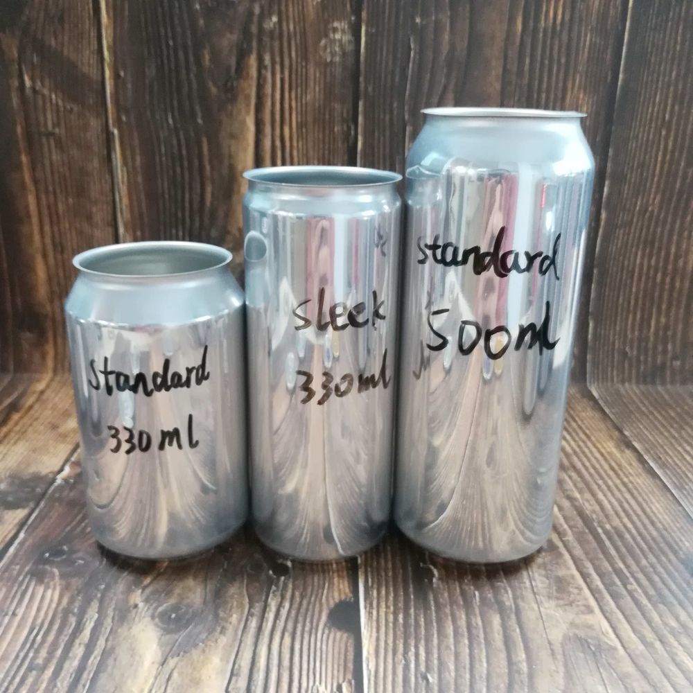 Wholesale food grade empty blank Aluminum Can sleek 330ml, 330ml, 500ml Without Print for Craft Beer Brewery