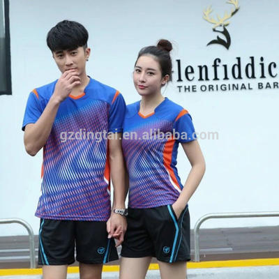 Couple's china sports badminton wear, high quality sportswear volleyball shirt