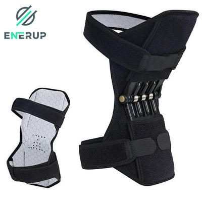Enerup Knee Support Adjustable Brace Power Protector Sleeves Stabilization White With Silicone Pad