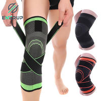 Enerup Nylon Anti Slip Silicone Patella Knee Wraps Pad Sleeve Support Brace With Strap