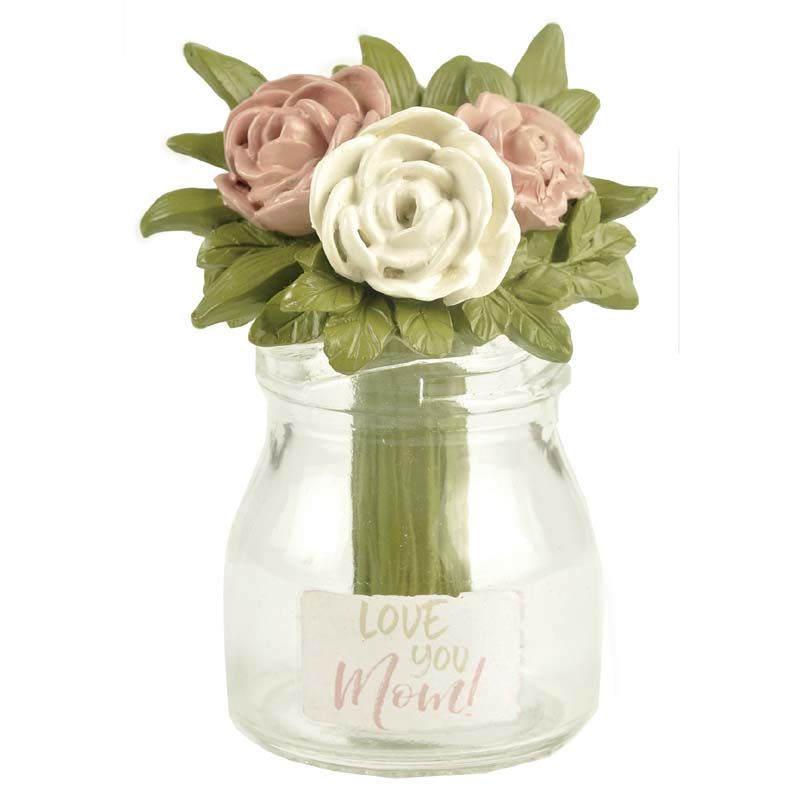 2020 New Arrival Resin Flower in Glass Jar Decoration-LOVE YOU MOM