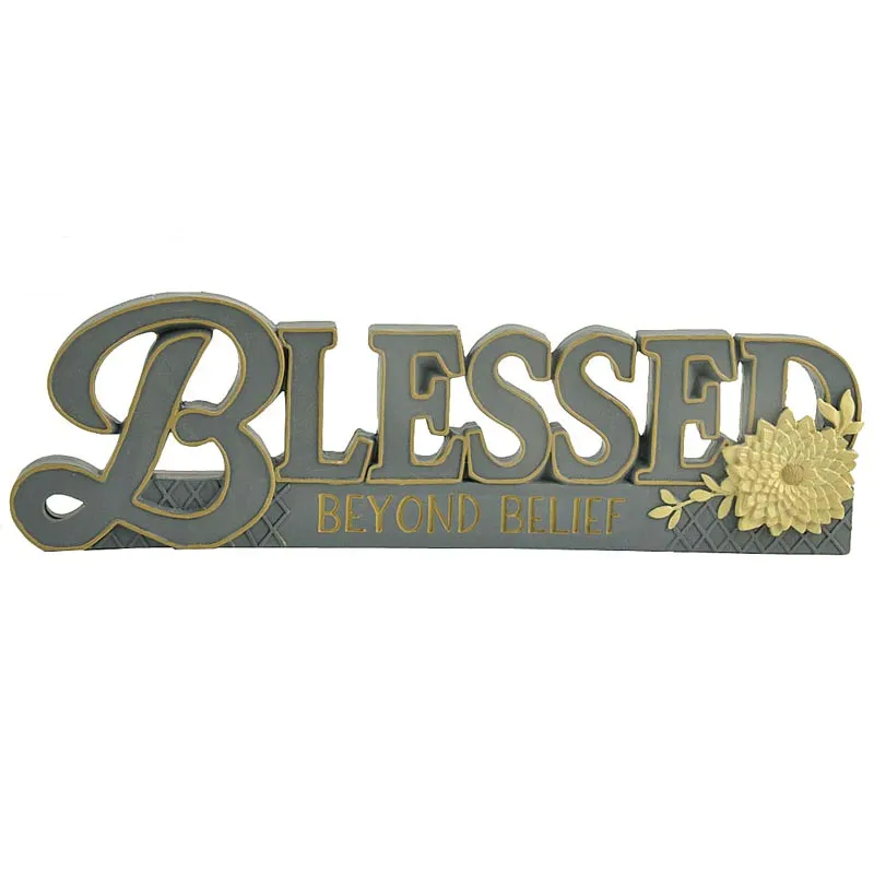 Resin Letters BLESSED on The BaseResin Plaque Home Decoration Statue Sculpture