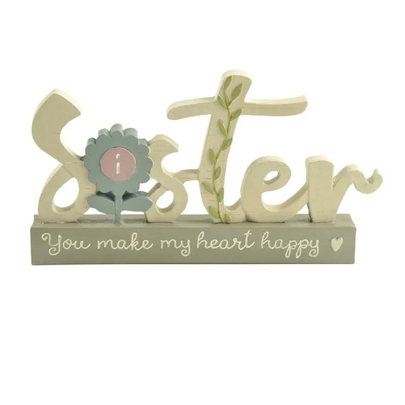 Wholesale craft easter plaque with chick letter polyresin plaque for home wall decoration