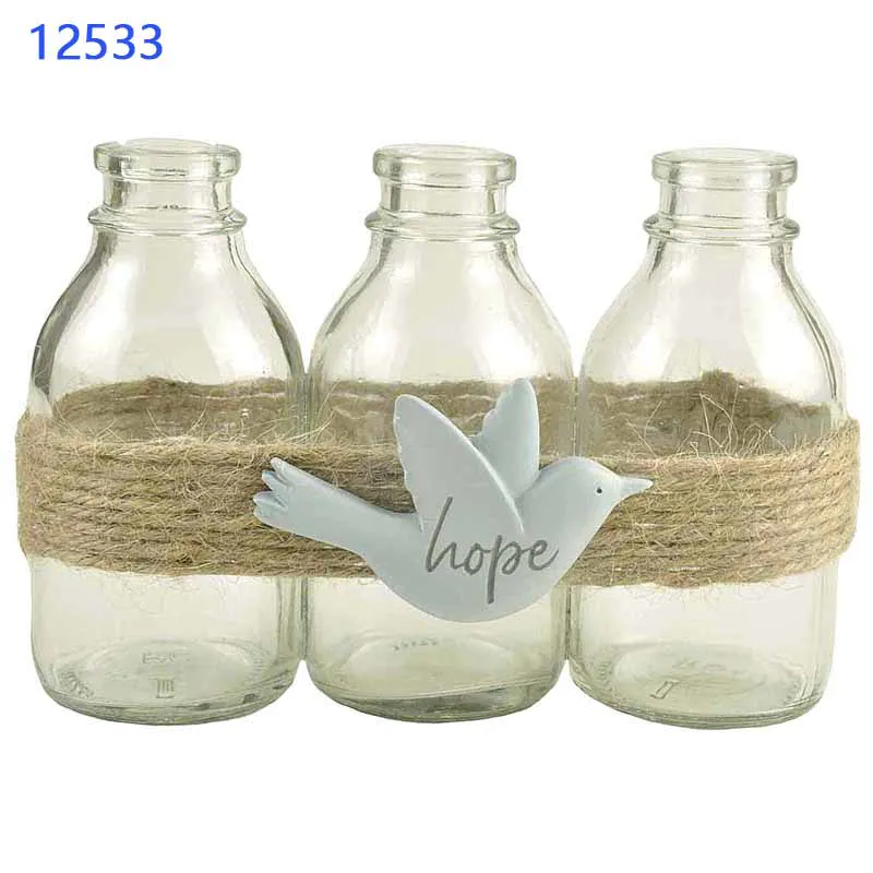 Resin Customized Hope BirdBottle Potting Resin Garden Fairy Figurines Wholesale Animals Coastal Decor