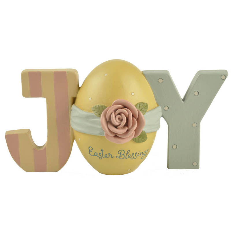 Facoty custom statue souvenirs polyresin JOY plaque with easter egg sculpted true plaque