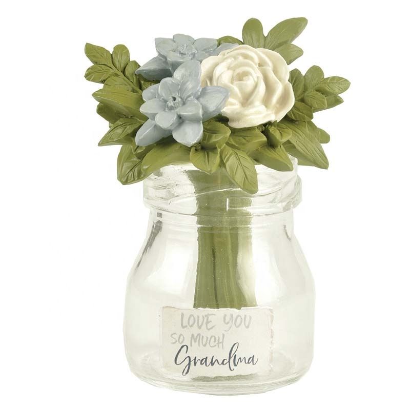 2020 Hot Style Resin Flower Pot in Glass Jar - LOVE YOU SO MUCH GRANDMA