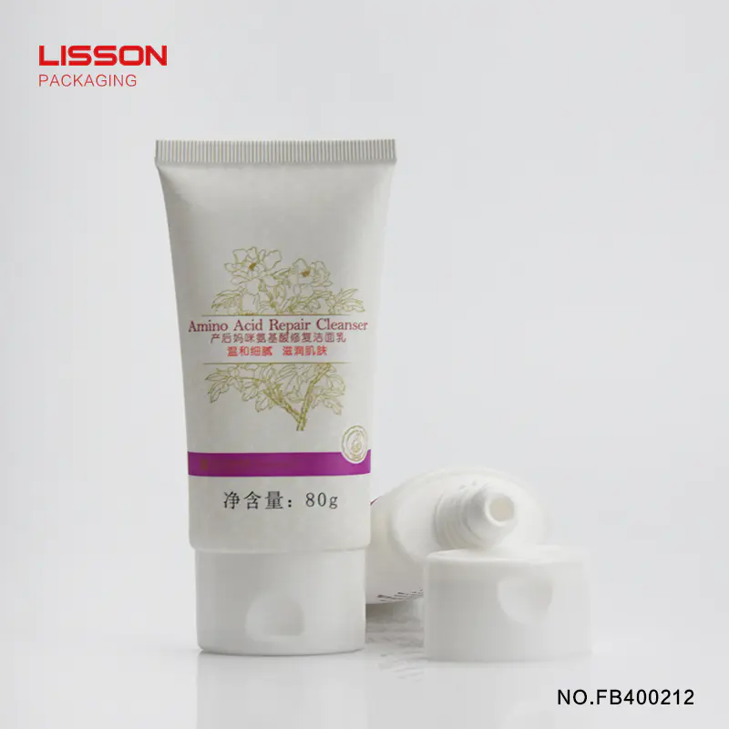 80ml Customized oval flat empty cosmetic cream tube with flip top cap