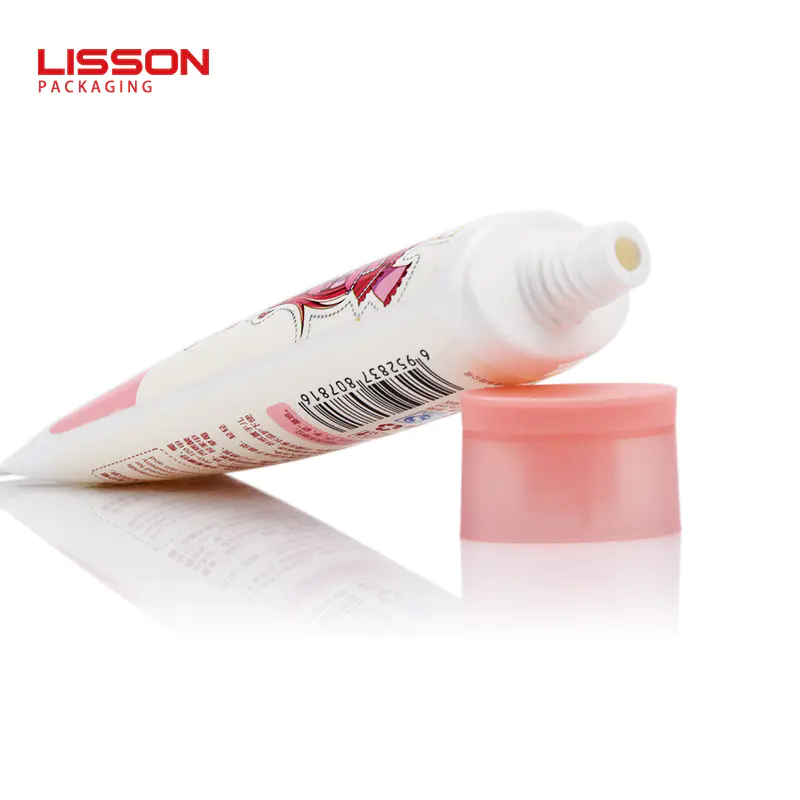 50ml Custom empty hand cream tube cosmetic plastic oval packaging with flip top cap