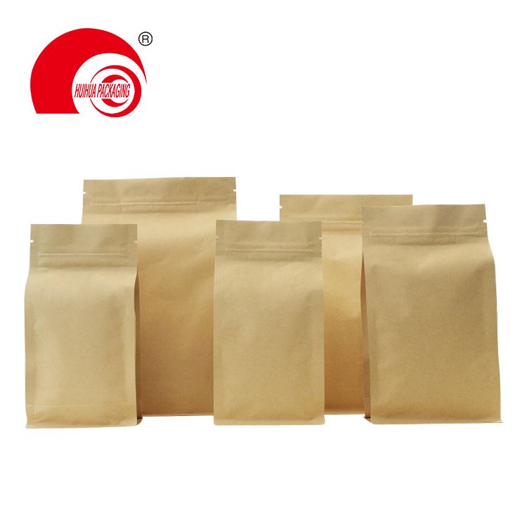 Custom Cookies Standup Bolsas De Papel Para Comida Horizontal Snack Packaging Bags Biodegradable Kraft Paper Pouch
