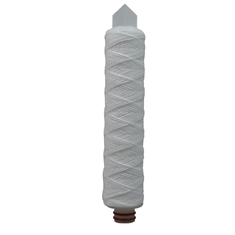 Stainless steel core polypropylene/cotton/fiber glass 1/5/10 microns string wound sediment filter for water liquid filter