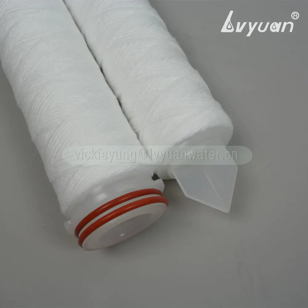 Sediment stainless steel core DOE SOE 40 inch 5 micron pp yarn filter cartridge for RO water treatment plant