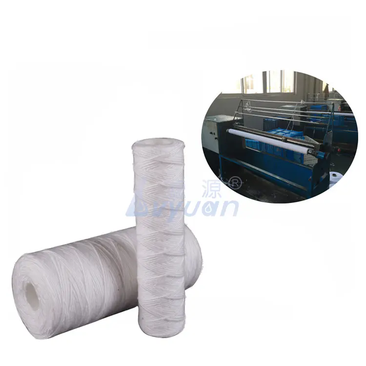 Big blue & slim housing 1 micron string wound pp sediment filter with PP core