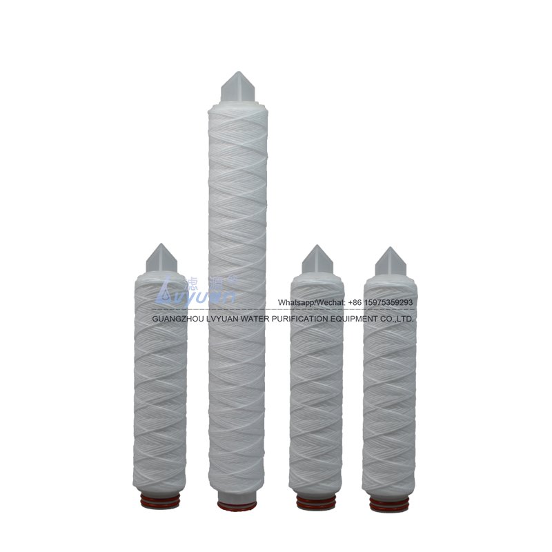 Big filtration 5 micron 10 20 30 inch polypropylene string wound pp sediment filter with 222 226 adaptor