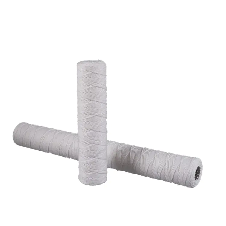 Water treatment wire string wound 10 20 30 40 inch cotton sediment filter cartridge with stainless steel SS core (OD2.5 inch)