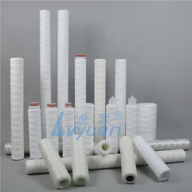 High quality 1 5 micron Sprial PP Polypropylene String wound filter cartridge for 10 20 30 40 inch RO water juice purification