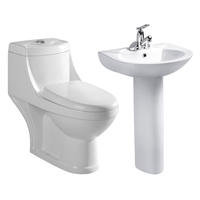 Modern western brand bathroom one piece wc toilet bowl with sink