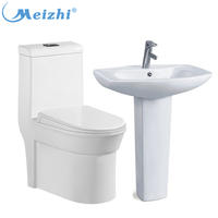 Hot sale ceramic sanitario one piece toilet and pedestal basin