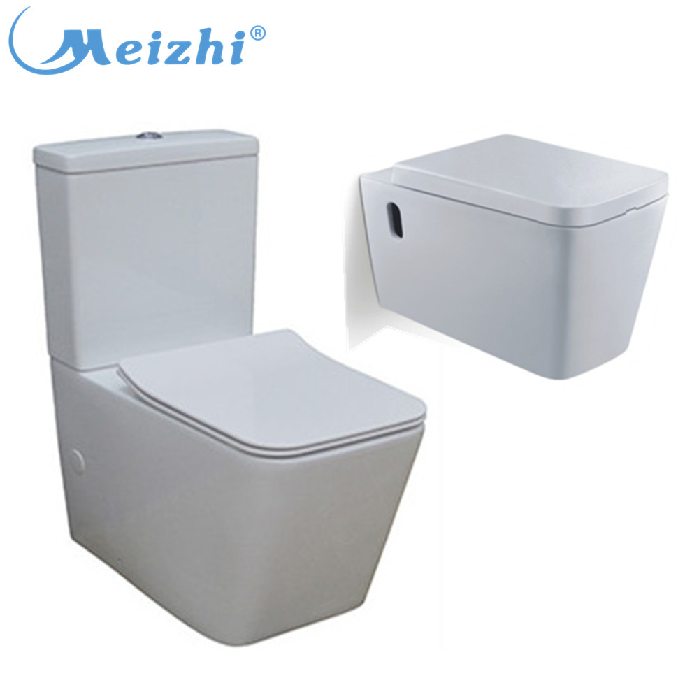 Two Piece Sanitary Ware Bathroom Ceramic Watermark Floor mounted And Rimless Toilet Suit
