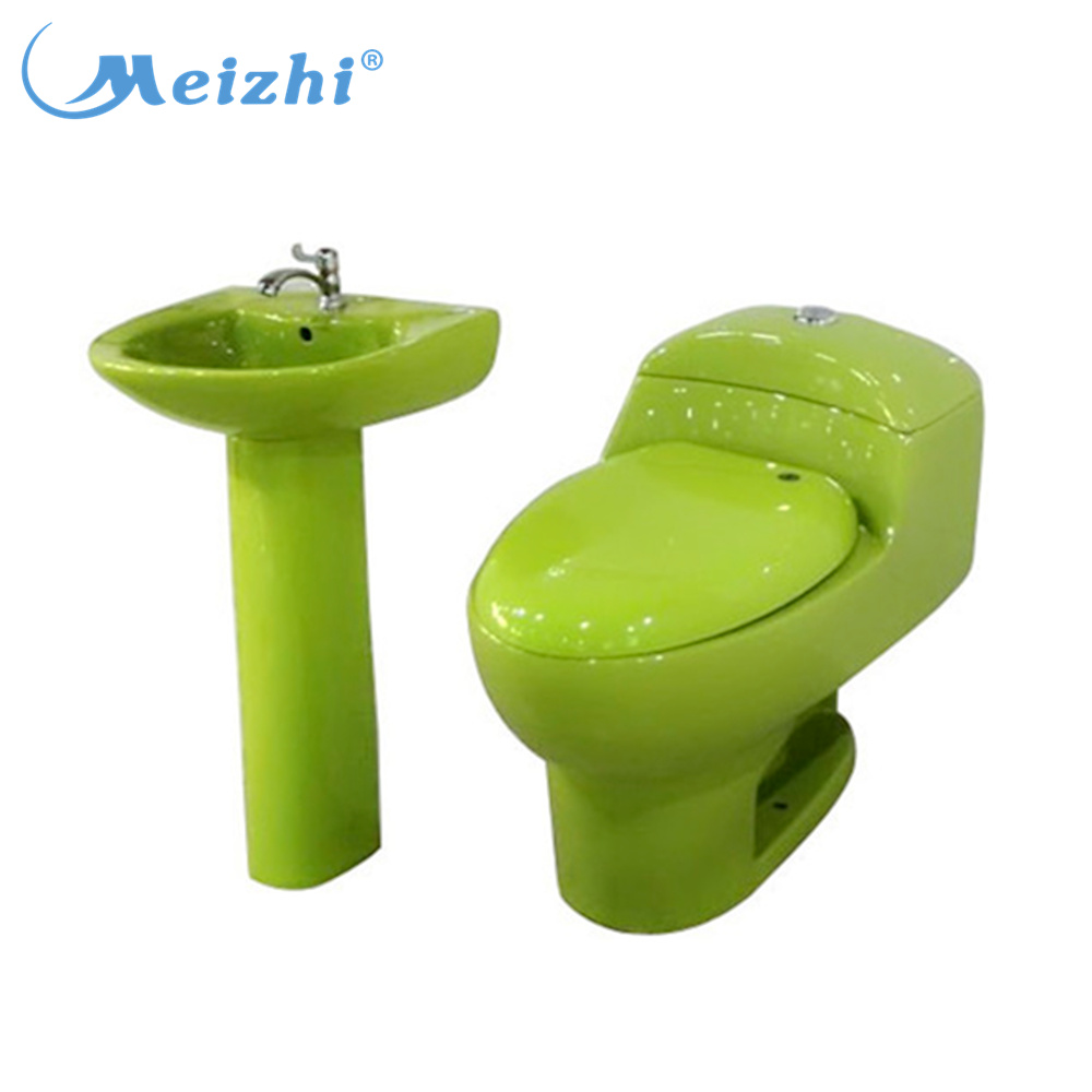 Ceramic green color bathroom toilet commode