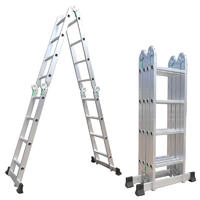 Big step aluminium stool ladder with large front feet and grip