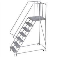 7 Step Safety Angle Aluminum Rolling Ladder for Warehouse