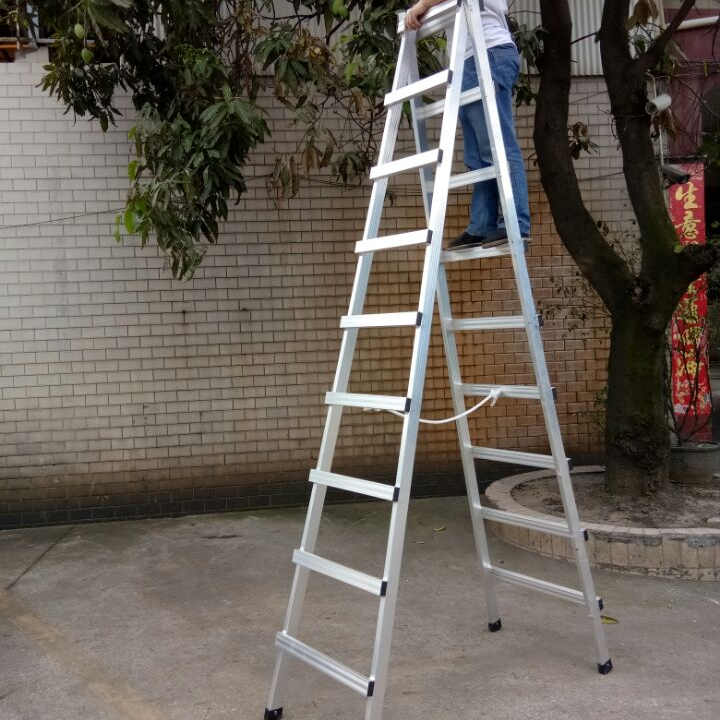 High quality aluminium A type stair handrail platform ladders