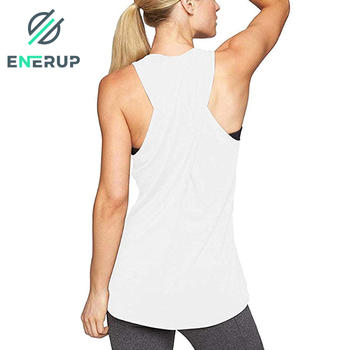 Enerup Custom Logo Female Womens Fashion Summer Exercise Gym Loos Stringer Shirts Athletic Gym Yoga Fitness Tank Bow Tops Set