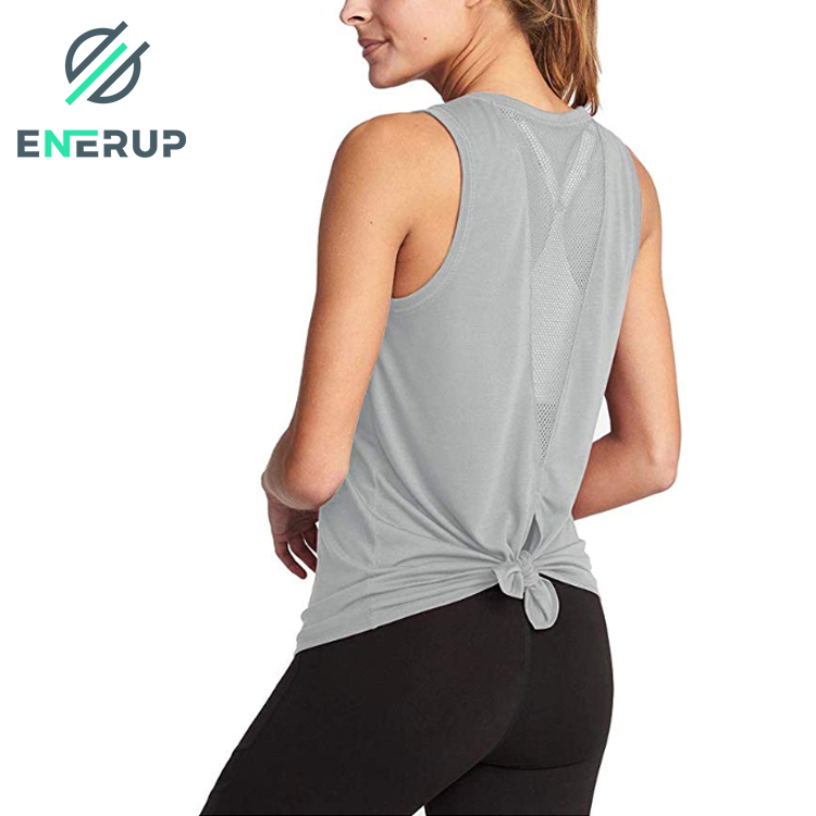 Enerup Wholesale Girl Cute Workout Long Clothes Mesh Fitness Exercise Wear Gym Soft Shirts Running xxx Yoga Tank Tops