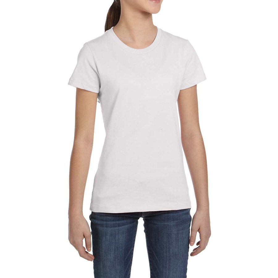 blank cotton white girls gym sports tee shirt
