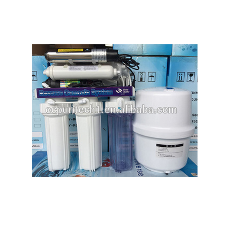 Direct drinking home 50GPD 6 stage filter water plant reverse osmosis water with UV