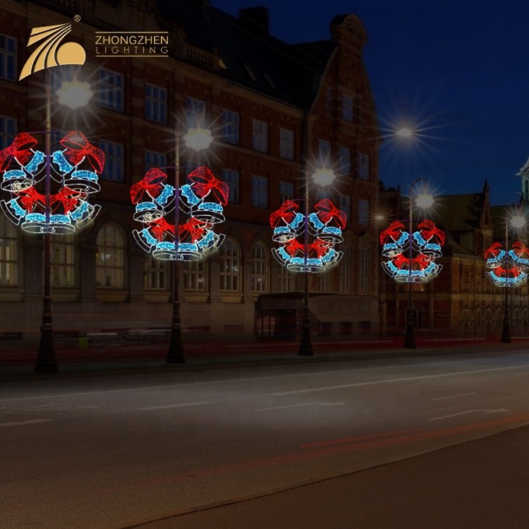 Professional Factory Custom Street Pole Decoration 2D Christmas Motif Light