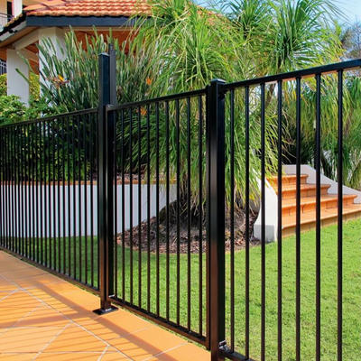 Security black aluminum flat top pool fence