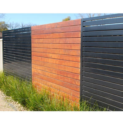 Fashional powder coated and wood grain aluminum slat fencing aluminum louver fence