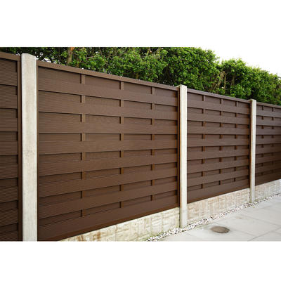 Extruded wood grain aluminum slats for fence panel