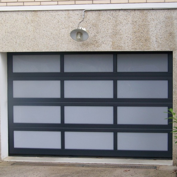 Auto light panoramic glazing aluminium rolling garage doors