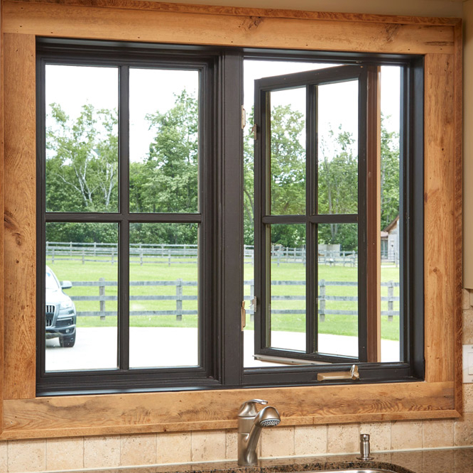 Wood grain aluminiumdouble glasscasement window