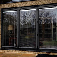 Wood grainaluminium horizontal sliding glass window