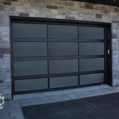 Auto aluminium frosted foldingglass garage door