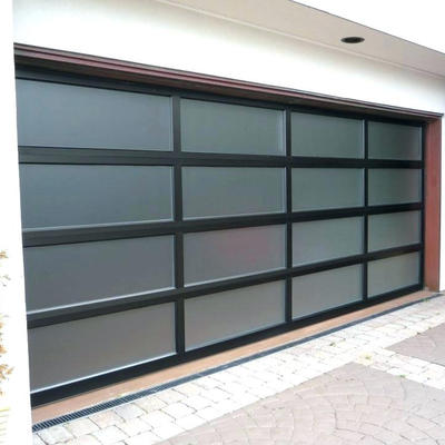 Powder coating black panoramic aluminum sectional garage door