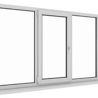 Aluminum double hinged triple casement window with folding screen