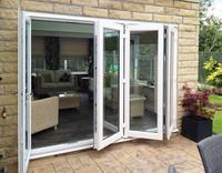 Commercial style aluminium bi-folding door for house